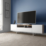 Winston 70.86 TV Stand in White and Cinnamon 223851 Manhattan Comfort