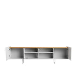 Winston 70.86 TV Stand in White and Cinnamon 223851 Manhattan Comfort