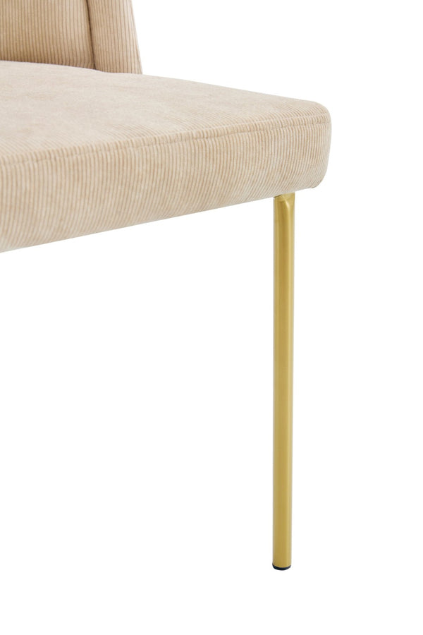 English Elm Set Set Of 2 Stylish Beige Dining Chairs With Brown Legs For Modern Comfort And Elegance In Your Home W370P193935-GIGA