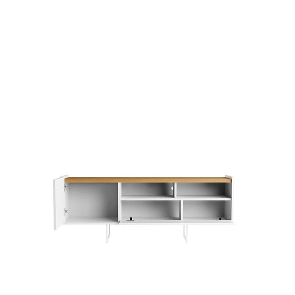 Winston 53.14 TV Stand in White and Cinnamon 223951 Manhattan Comfort