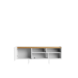 Winston 53.14 TV Stand in White and Cinnamon 223951 Manhattan Comfort