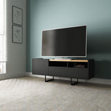 Winston 53.14 TV Stand in Black and Cinnamon 223952 Manhattan Comfort