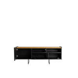 Winston 53.14 TV Stand in Black and Cinnamon 223952 Manhattan Comfort