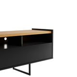 Winston 53.14 TV Stand in Black and Cinnamon 223952 Manhattan Comfort