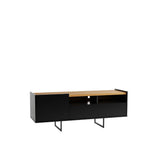 Winston 53.14 TV Stand in Black and Cinnamon 223952 Manhattan Comfort