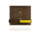 Manhattan Comfort Astor Modern Floating Entertainment Center Rustic Brown and Yellow 223BMC94