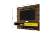 Manhattan Comfort Astor Modern Floating Entertainment Center Rustic Brown and Yellow 223BMC94