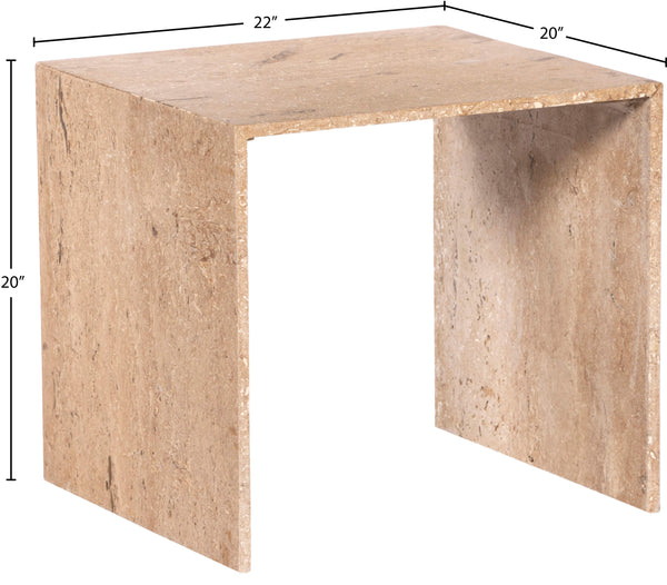 Canova Beige End Table 223Travertine-ET Meridian Furniture