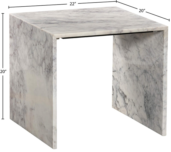 Canova White End Table 223White-ET Meridian Furniture