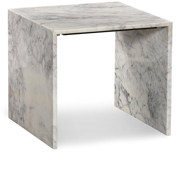 Canova White End Table 223White-ET Meridian Furniture
