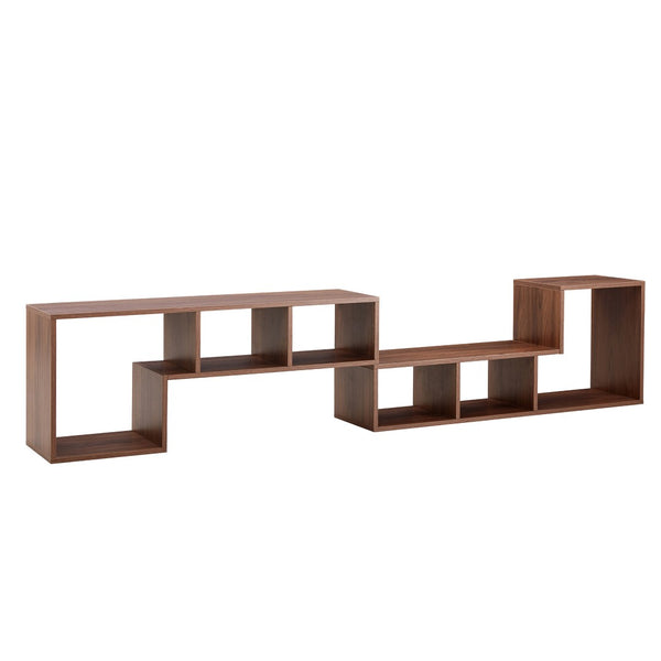 English Elm 2 Piece Modular L-shaped Tv Console Open Shelf Bookcase for Modern Living Rooms W3875P397178