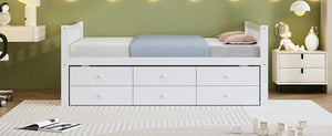 English Elm Full Size Daybed with Trundle Twin Pullout and Three Storage Drawers for Guest Rooms LP100341AAK