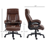 English Elm Vinsetto Big and Tall Office Chair, Pu Leather Desk Chair 400Lb, Brown