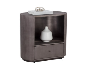 Sunpan Siena Nightstand - Handcrafted Iron Frame with Unique Finish and Ample Storage for Elegant Bedrooms Oval - 30W x 18D x 28H