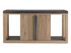 Lexington Artistica Home Verite Buffet - Sophisticated European White Oak Design With Distressed Aluminum Accents & Modern Appeal Light Oak Wood 2240-852