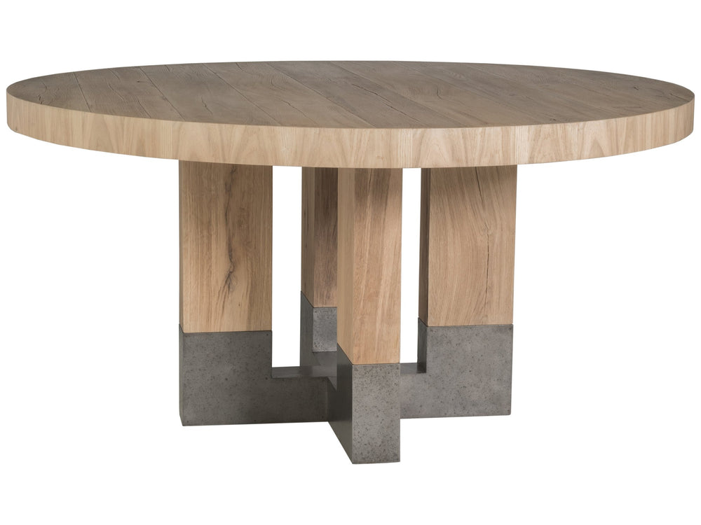 Lexington Artistica Home Verite Dining Table - Sophisticated Natural Oak Design With Distressed Metal Accents For Modern Spaces Light Oak Wood 2240-870c