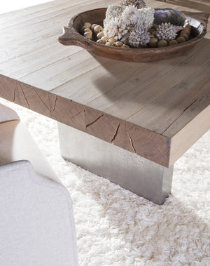 Lexington Artistica Home Verite Dining Table - Sophisticated Natural Oak Design With Distressed Metal Accents For Modern Spaces Light Oak Wood 2240-877