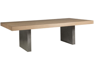 Lexington Artistica Home Verite Dining Table - Sophisticated Natural Oak Design With Distressed Metal Accents For Modern Spaces Light Oak Wood 2240-877