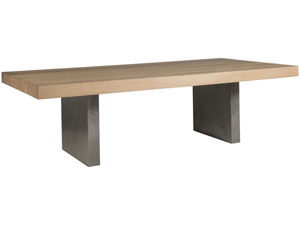 Lexington Artistica Home Verite Dining Table - Sophisticated Natural Oak Design With Distressed Metal Accents For Modern Spaces Light Oak Wood 2240-877