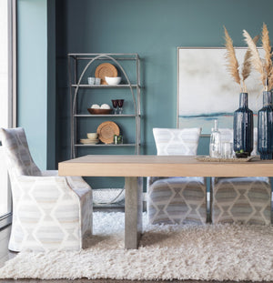 Lexington Artistica Home Verite Dining Table - Sophisticated Natural Oak Design With Distressed Metal Accents For Modern Spaces Light Oak Wood 2240-877