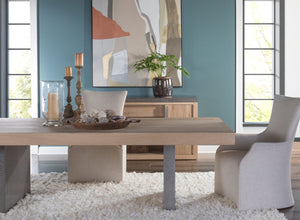 Lexington Artistica Home Verite Dining Table - Sophisticated Natural Oak Design With Distressed Metal Accents For Modern Spaces Light Oak Wood 2240-877