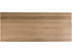 Lexington Artistica Home Verite Dining Table - Sophisticated Natural Oak Design With Distressed Metal Accents For Modern Spaces Light Oak Wood 2240-877