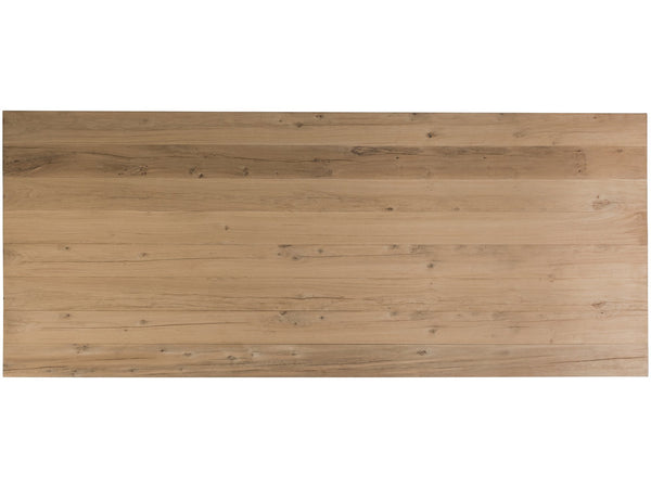 Lexington Artistica Home Verite Dining Table - Sophisticated Natural Oak Design With Distressed Metal Accents For Modern Spaces Light Oak Wood 2240-877