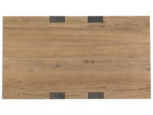 Lexington Artistica Home Verite Cocktail Table - Sophisticated Contemporary Design With Natural White Oak And Distressed Metal Light Oak Wood 2240-945