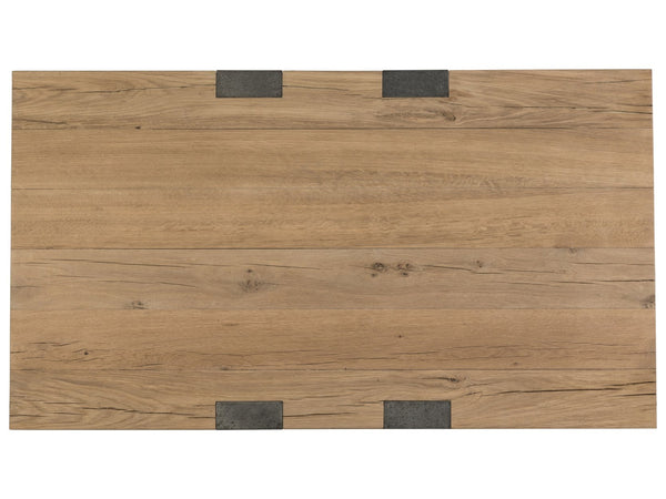 Lexington Artistica Home Verite Cocktail Table - Sophisticated Contemporary Design With Natural White Oak And Distressed Metal Light Oak Wood 2240-945