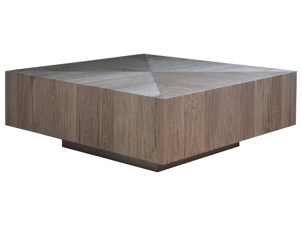 Lexington Artistica Home Verite Cocktail Table - Sophisticated Contemporary Design With Natural White Oak And Distressed Metal Light Oak Wood 2240-947
