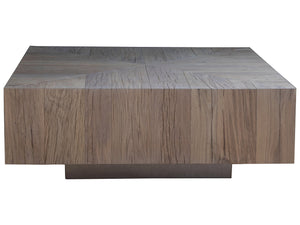 Lexington Artistica Home Verite Cocktail Table - Sophisticated Contemporary Design With Natural White Oak And Distressed Metal Light Oak Wood 2240-947
