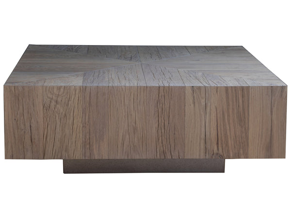 Lexington Artistica Home Verite Cocktail Table - Sophisticated Contemporary Design With Natural White Oak And Distressed Metal Light Oak Wood 2240-947
