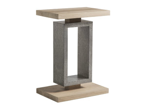 Lexington Artistica Home Verite Rectangular Spot Table - Sophisticated Design With Natural European White Oak And Distressed Metal Light Oak Wood 2240-950