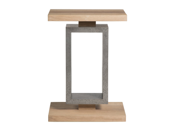 Lexington Artistica Home Verite Rectangular Spot Table - Sophisticated Design With Natural European White Oak And Distressed Metal Light Oak Wood 2240-950