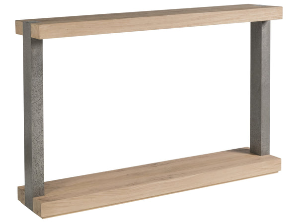 Lexington Artistica Home Verite Console: Elevate Your Space With Sophisticated European White Oak And Distressed Aluminum Design Light Oak Wood 2240-966