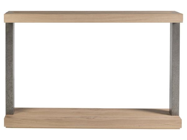 Lexington Artistica Home Verite Console: Elevate Your Space With Sophisticated European White Oak And Distressed Aluminum Design Light Oak Wood 2240-966