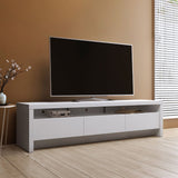 Sylvan 70.86 TV Stand in White Matte 224053 Manhattan Comfort