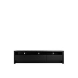 Sylvan 70.86 TV Stand in Black 224054 Manhattan Comfort