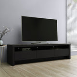 Sylvan 70.86 TV Stand in Black 224054 Manhattan Comfort