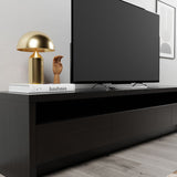 Sylvan 70.86 TV Stand in Black 224054 Manhattan Comfort