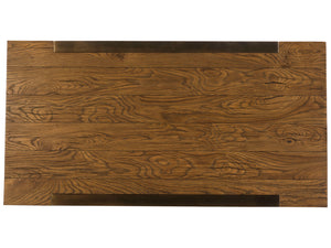 Lexington Artistica Home Canto Rectangular Cocktail Table - Modern Organic Design With Unique French Oak And Bronze Finish Medium Brown Wood 2241-945