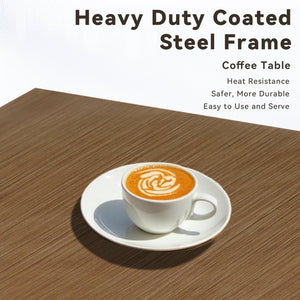 English Elm Outdoor Steel Square Patio Side Table Tempered Glass Top Weather Resistant Deck T3773P418191