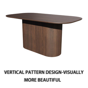 English Elm 63" Modern Brown Mdf Dining Table Set With 4 Pu Armless Chairs & Silver Legs – Stylish Comfort! W2189S00672