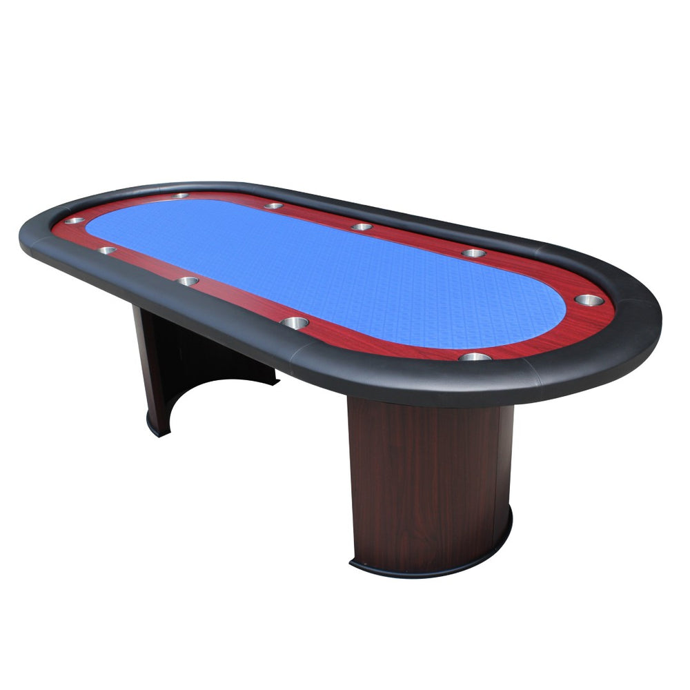 English Elm 96" Poker Table Seats 10 with Speed Cloth Felt Racetrack and Luna Legs Game Room W2748S00011