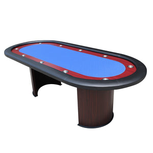 English Elm 96" Poker Table Seats 10 with Speed Cloth Felt Racetrack and Luna Legs Game Room W2748S00011