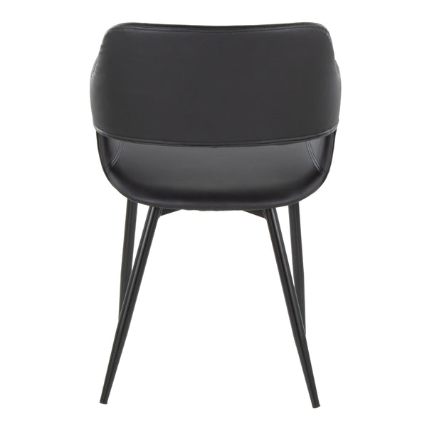 English Elm Margarite Contemporary Dining Chairs Set Of 2 - Stylish Black Metal & Faux Leather For Modern Spaces B202S01272