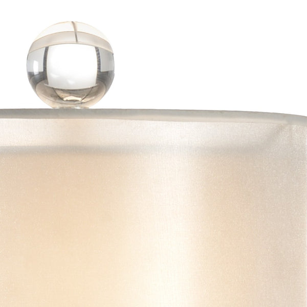 Wildwood Celine Brushed Nickel Table Lamp With Clear Cast-Glass & Crystal Plinth, 35" Height, Modern Elegance 22428