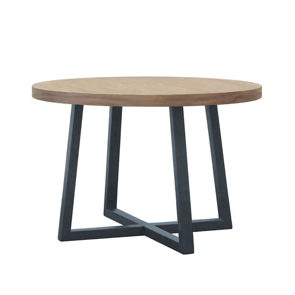 JLA Home Chapel Hill - Round Round Dining Table Wheat Veneer Top with Slate Legs — Compact Modern-Farmhouse, Durable 26" High CH121-1004