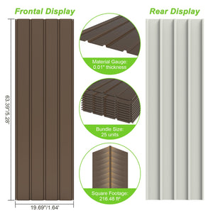 English Elm 25 Pcs Metal Roofing Panels - Durable Galvanized Panels For Patios, Sheds, Gazebos & More! W1859P387332