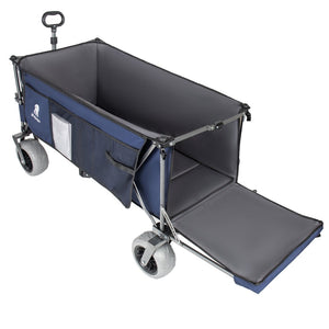 English Elm 67in Heavy Duty Utility Wagon with Extendable Tailgate and All Terrain Wheels 500lb Capacity Blue Gray W2932P417645